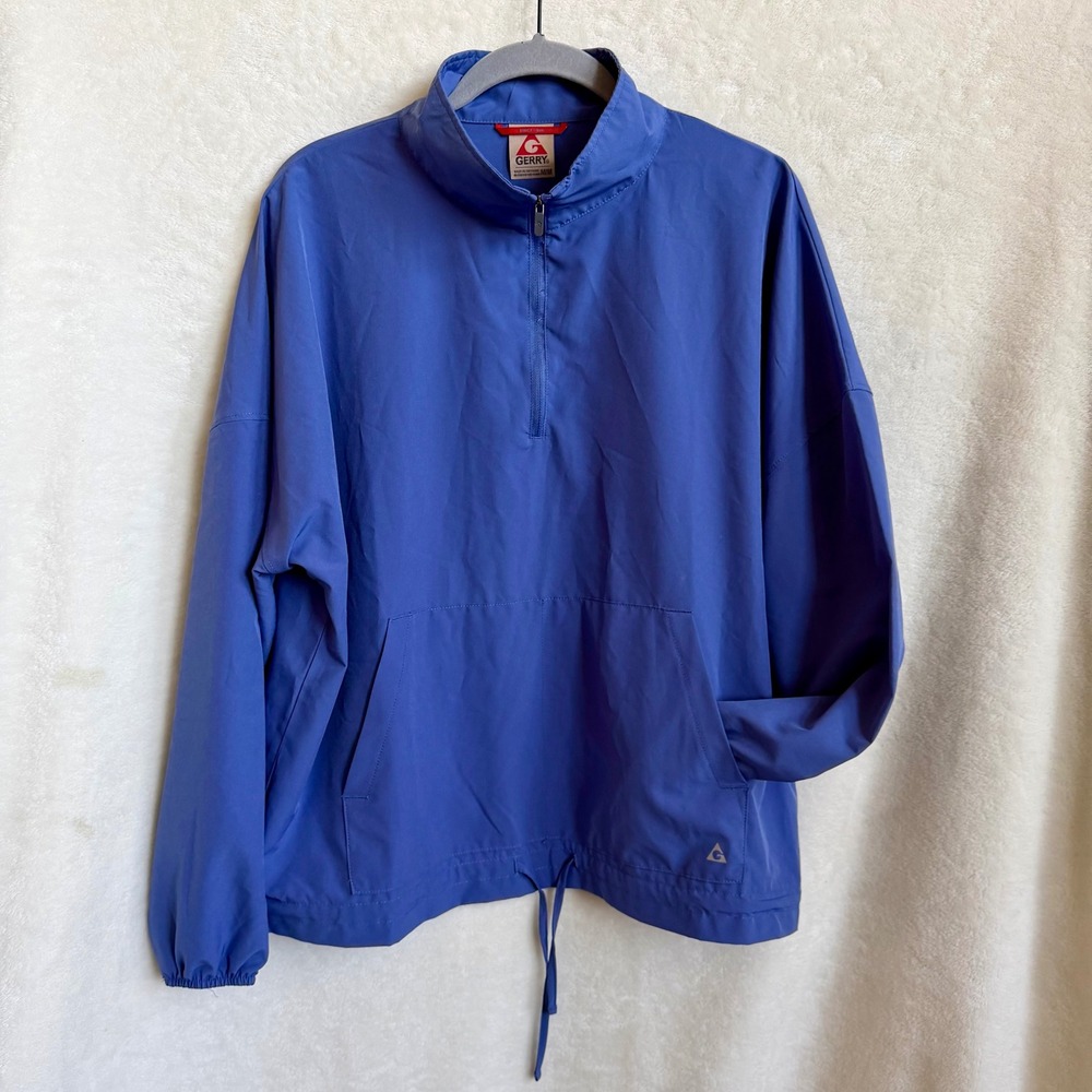 Gerry‎ Quarter-Zip Pullover Windbreaker Anorak Blue Mock Neck Gorpcore Sz Medium